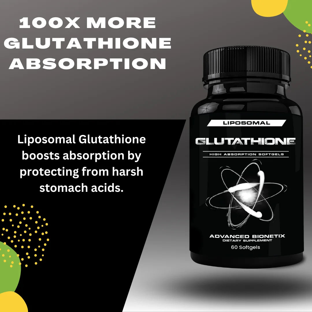 Liposomal Glutathione Supplement Antioxidant Supplement W/ Gluta-Iv™, Enhanced Absorption over Powder Glutathione. 60Total Liposomal Softgels