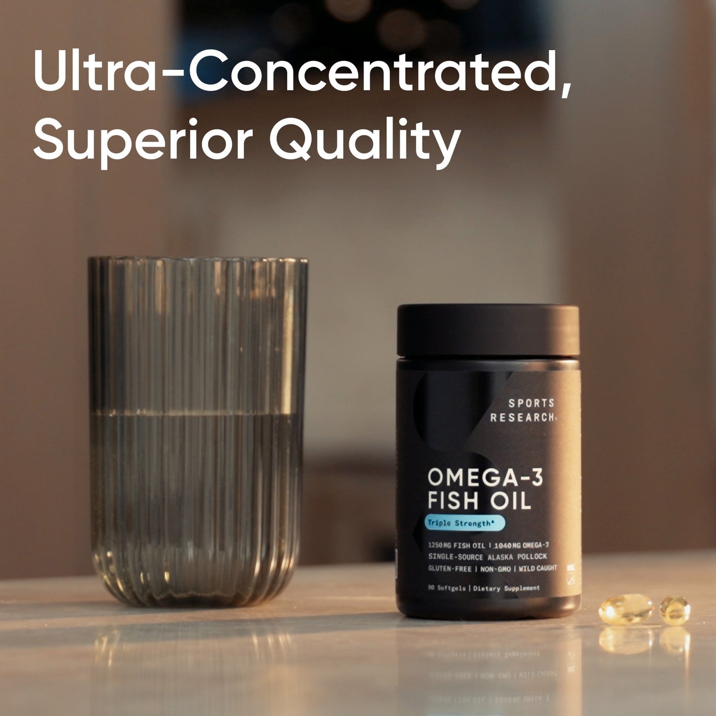 Triple Strength Omega 3 Fish Oil 1250Mg Wild Alaska Pollock Burpless 30 Softgels
