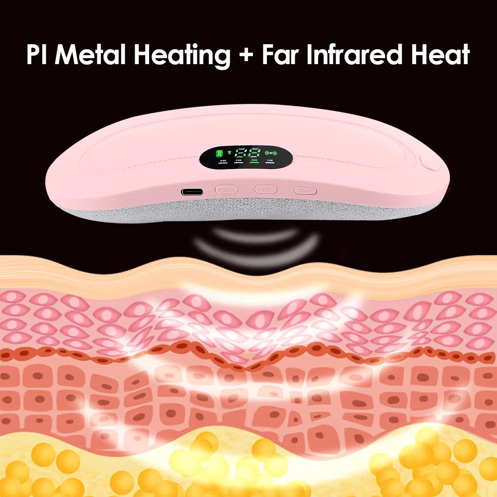 USB Menstrual Electric Heating Pad for Abdominal Vibration Massager Women Period Care Belly Heater Winter Warming Palace Belt