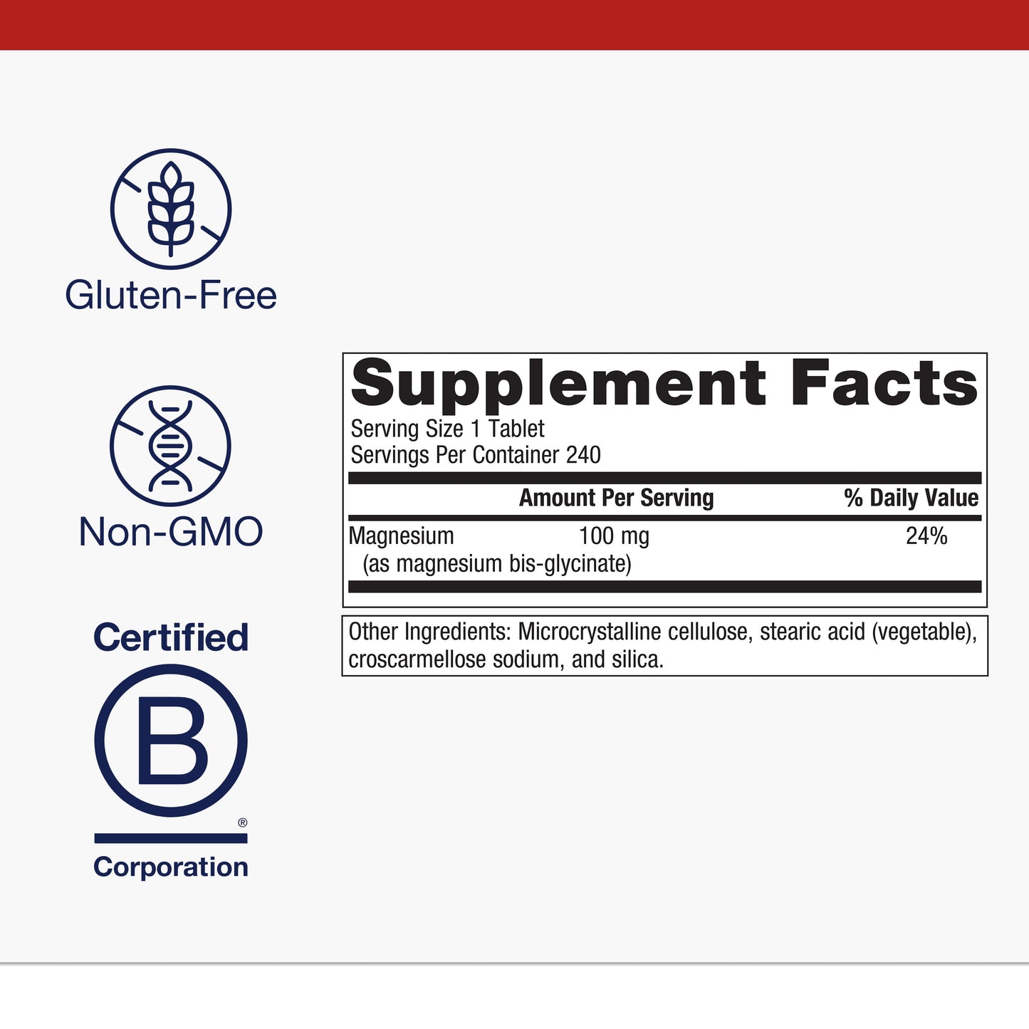 Magnesium Glycinate - Highly Absorbable - Support for Sleep, Stress Relief, Muscle, Bone, Heart & Nerve Health - Gluten-Free - Non-Gmo - Vegetarian - 240 Tablets