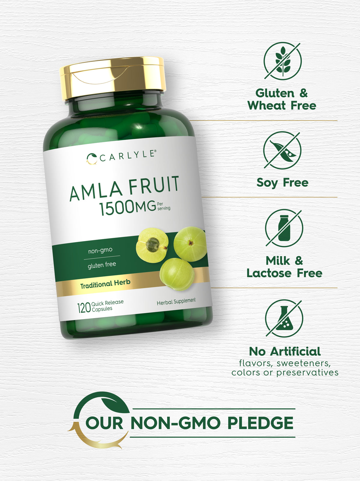 Amla Capsules | 1500Mg | 120 Count | Amalaki Fruit | Non-Gmo | by Carlyle