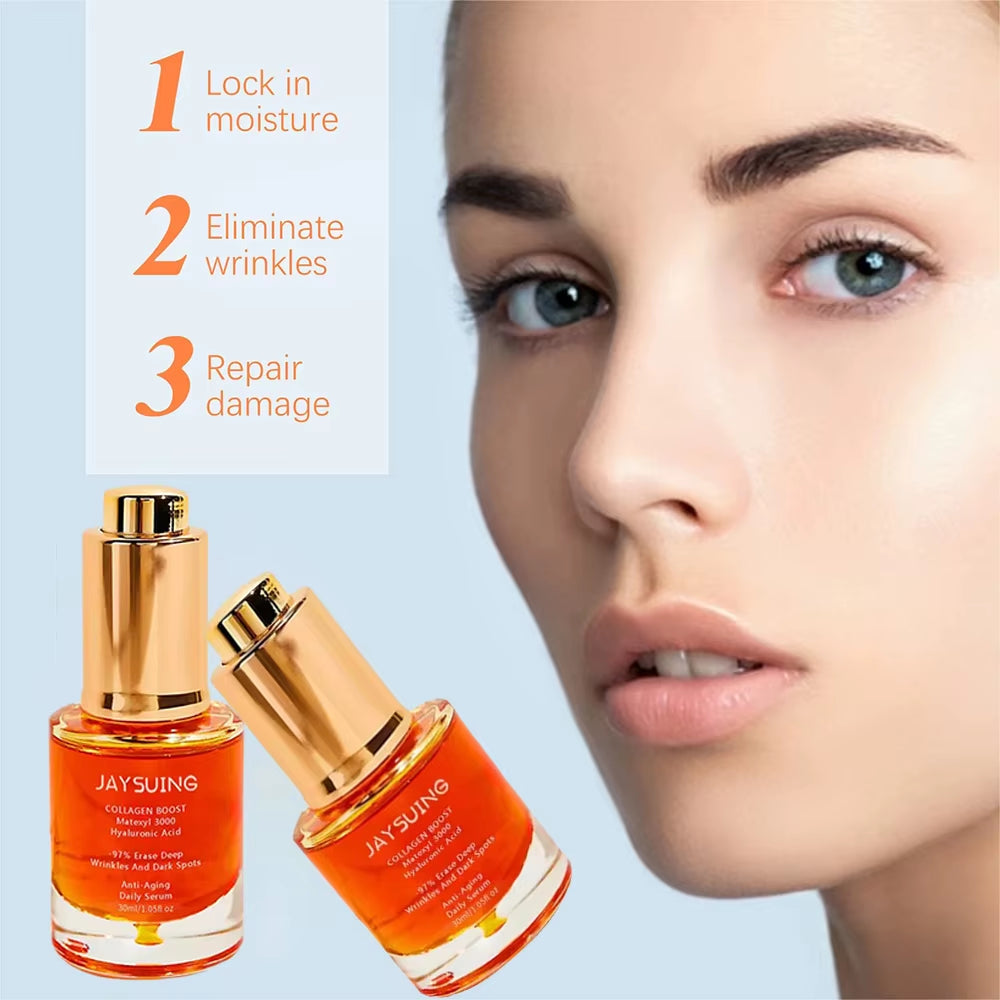 Collagen Boost Face Serum Fade Fine Lines Lifting Firming Deep Hydration Moisturizing Hyaluronic Acid Essence Skin Care Products