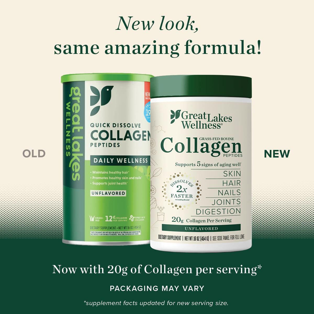 Great Lakes Collagen Peptides Powder Unflavored 22 Servings Daily Wellness