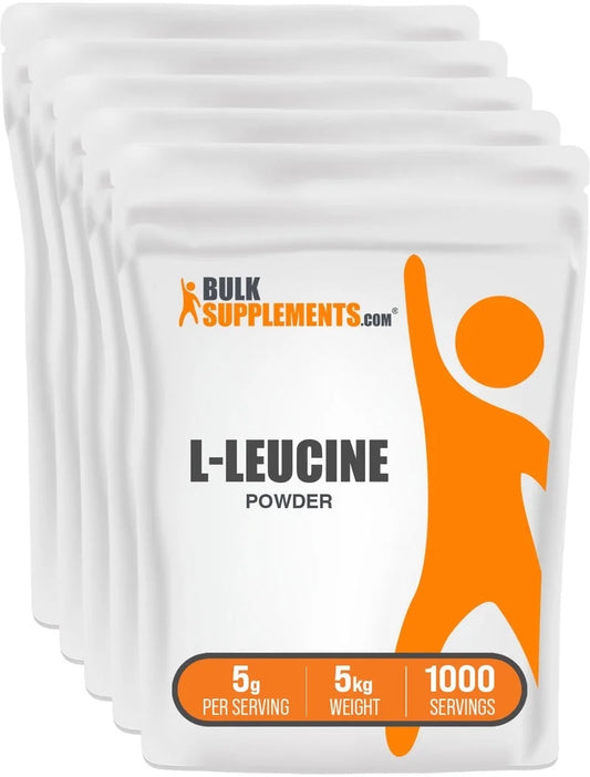 Bulksupplements L-Leucine Powder - BCAA Supplements, Amino Acid Supplement - Unflavored, 5G per Serving, 5Kg (11 Lbs)