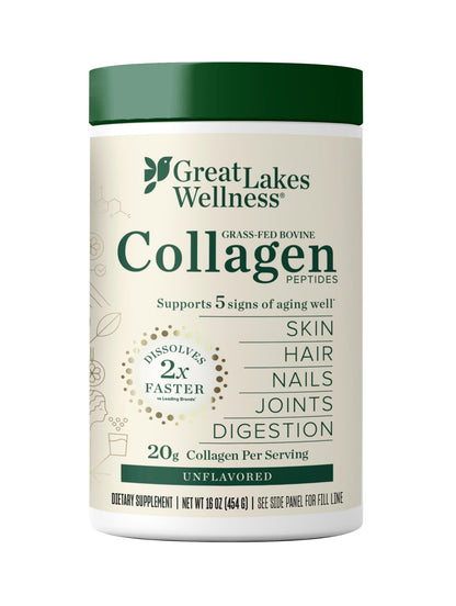 Great Lakes Collagen Peptides Powder Unflavored 22 Servings Daily Wellness