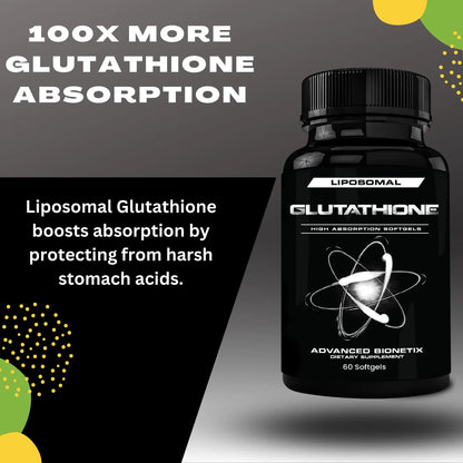Liposomal Glutathione Supplement Antioxidant Supplement W/ Gluta-Iv™, Enhanced Absorption over Powder Glutathione. 60Total Liposomal Softgels
