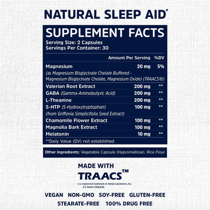 Sleep Fairy Natural Sleep Aid, Melatonin 10Mg, Herbal Vegan Capsules, Non-Habit