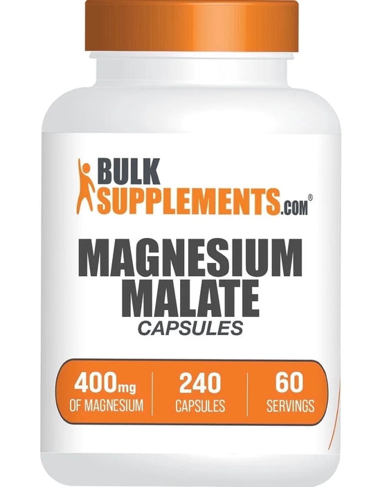Bulksupplements Magnesium Malate Capsules, Dietary Supplement, Muscle & Energy Support, 240 Capsules