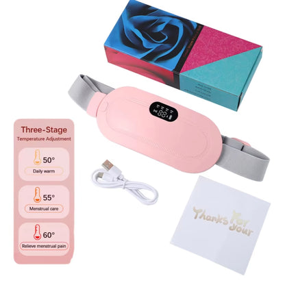 Electric Period Cramp Massager Menstrual Relief Heating Pad Rechargeable Abdominal Vibration Massage Smart Timming Palace Belt